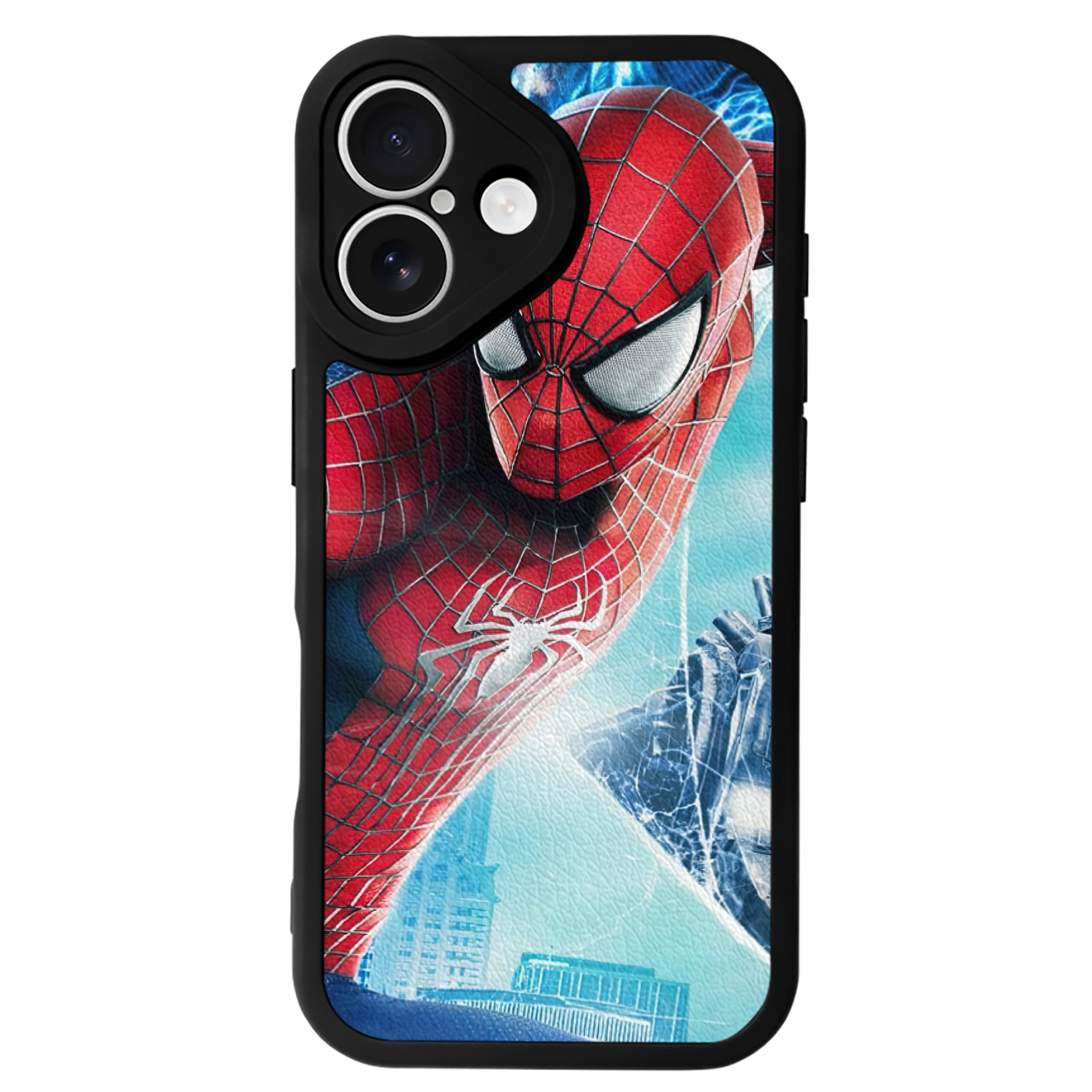 （画像用） Spider Man スパイダーマン 【iPhone 16シリーズ対応】シリコンスマホケース（レザー調） 材質：シリコン